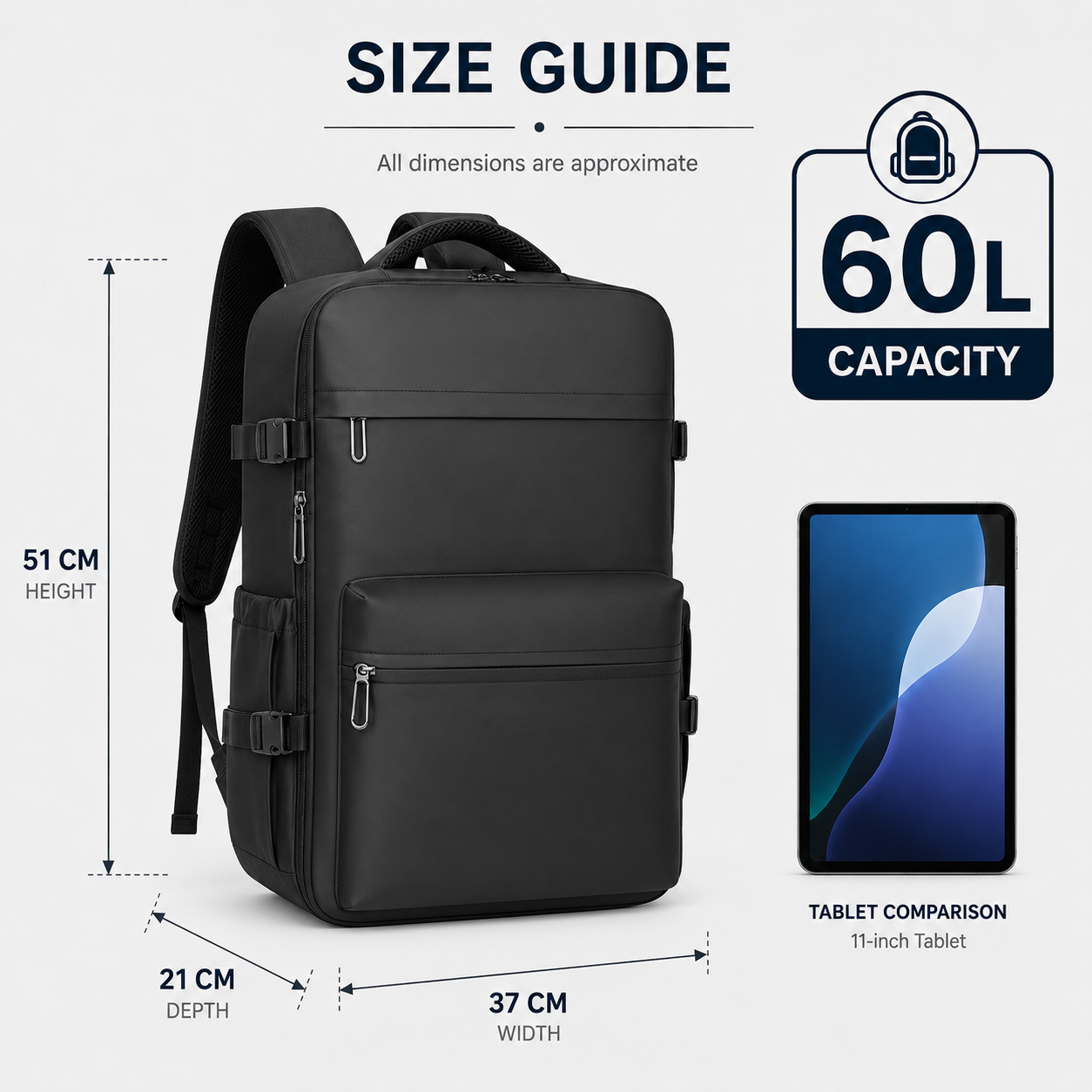 Airx® AM Pro One-Touch Automatic Vacuum Backpack 60L