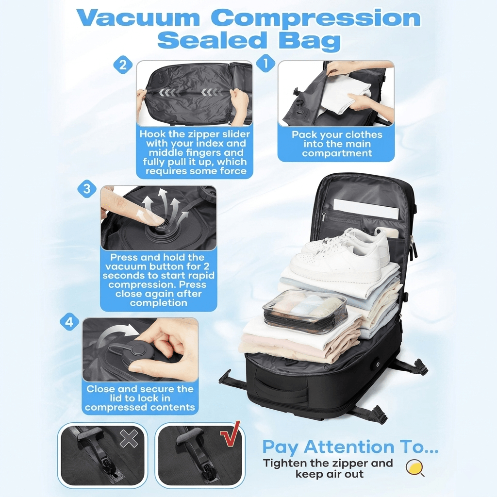 Airx® AM02 One-Touch Automatic Vacuum Backpack - Airx® OFFICIAL