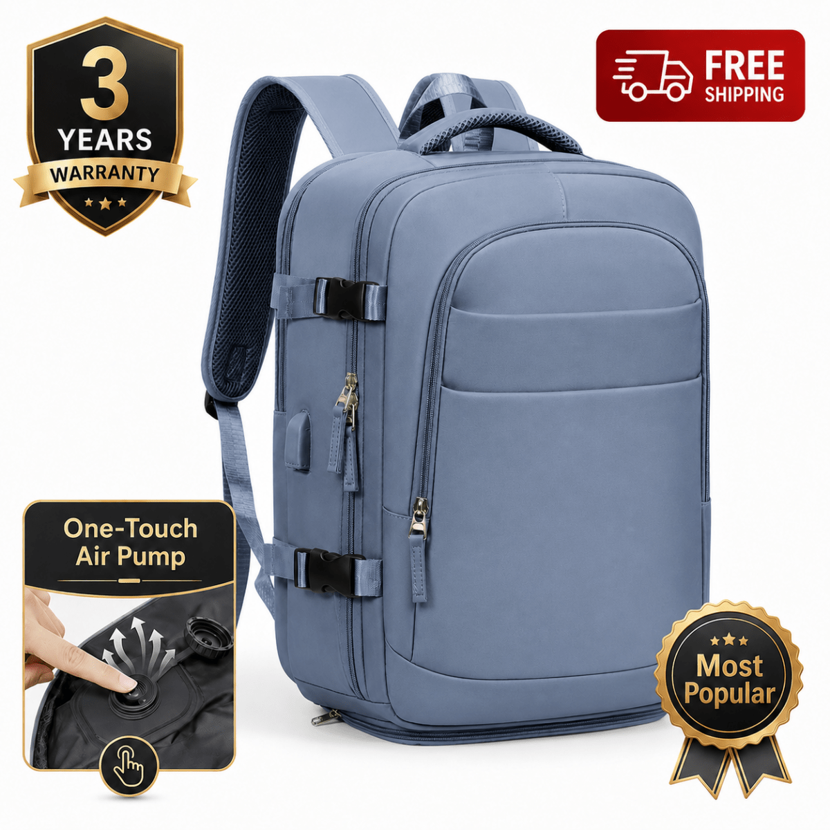 Airx® One - Touch Automatic Vacuum Backpack 40L Large Capacity - Airx® OFFICIAL